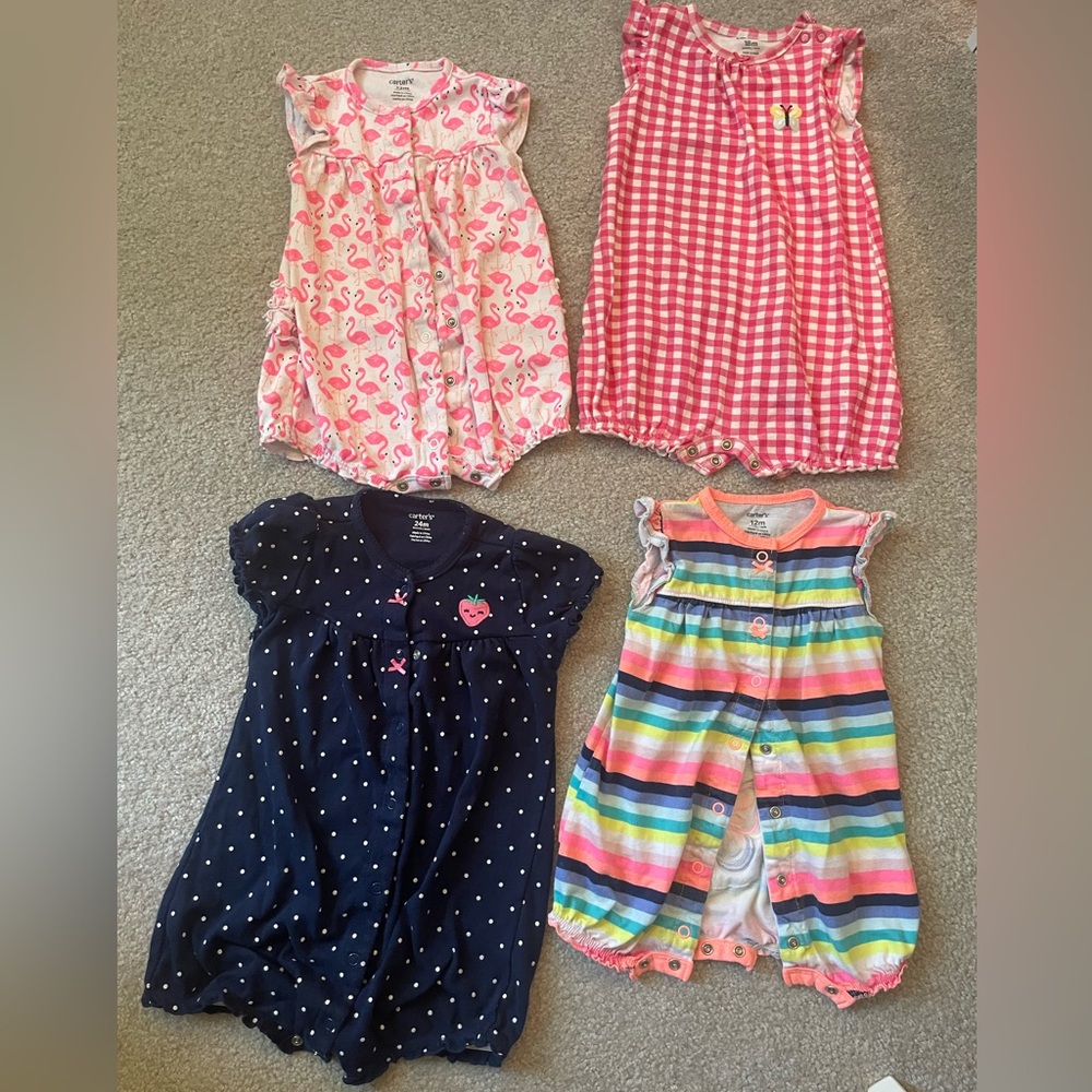 Snap rompers for girls 12-24 months